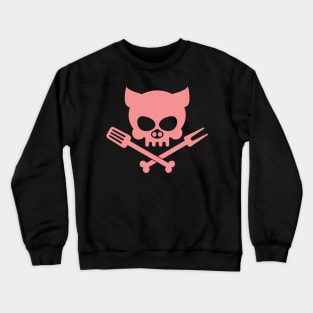 Crazy Guys Grill Jolly Roger - Pink Crewneck Sweatshirt